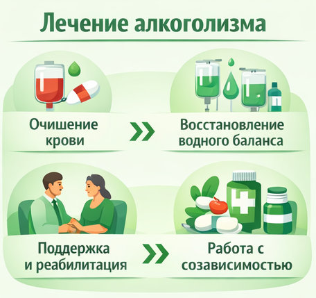 лечение алкоголизма в Осинниках этапы